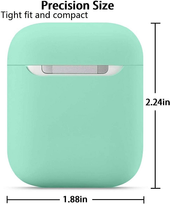 Захисний чохол для Airpods, ультратонкий силіконовий, сумісний з Airpods 1 та AirPods 2 (зелений) Дніпро - фото 4