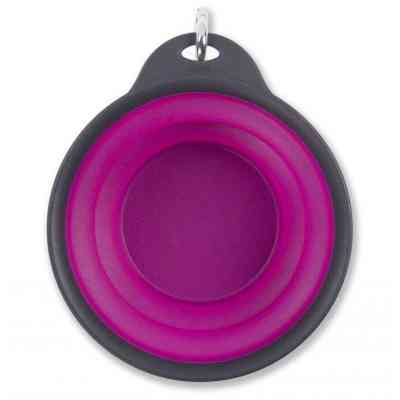 Посуд для собак Dexas Дорожня складна миска Тревел Кап з карабіном велика 480 мл (пурпурна) (0084297309169) Вінниця