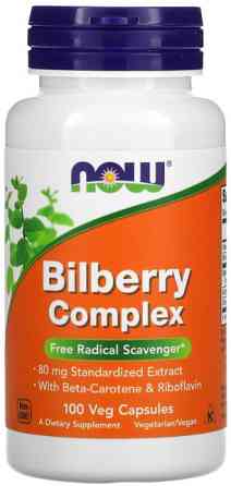 Чорниця для зору Now Foods Bilberry Complex 100 вег капсул Київ