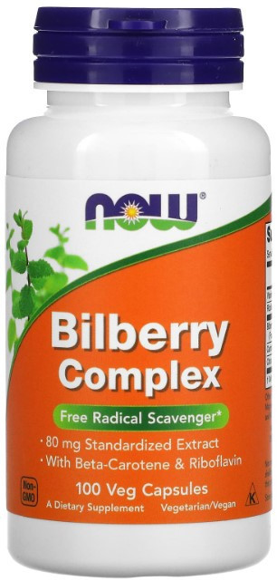 Чорниця для зору Now Foods Bilberry Complex 100 вег капсул Київ - фото 1