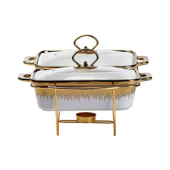 порцелянаовий марміт на 2 секції по 1 л золото HP1042 Коломыя