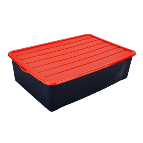 Ємність 22л для зберігання речей з кришкою чорний/помаранч Алеана Житомир - фото 1