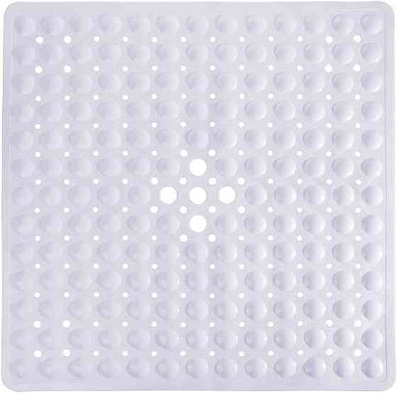 Силіконовий килимок протиковзкий Bathlux на присосках для ванни та душу, квадратний 53х53 см Білий Кам'янець-Подільський