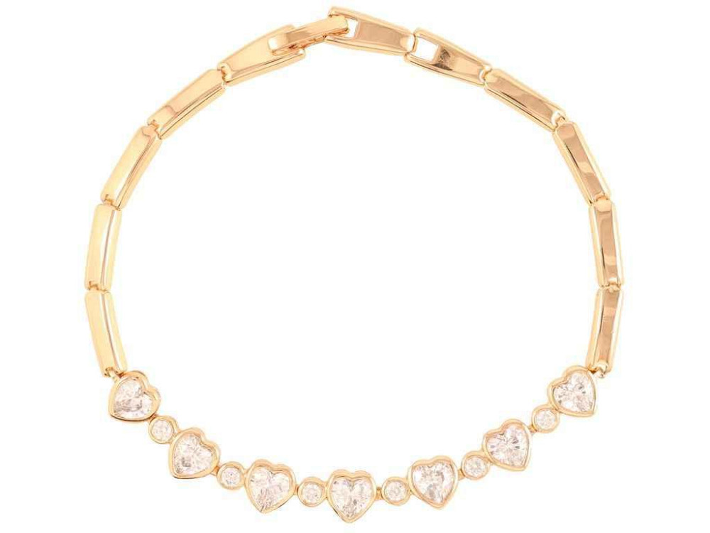 Браслет Позолота 18K «Сердечка з цирконієм» довжина 19см х 3мм (252046) ТМ XUPING Київ - фото 1
