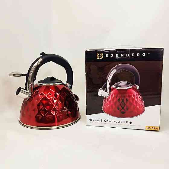 Чайник для газовой плиты 3 л литра Edenberg, Чайник для приготовления чая со свистком YF-71 Львов