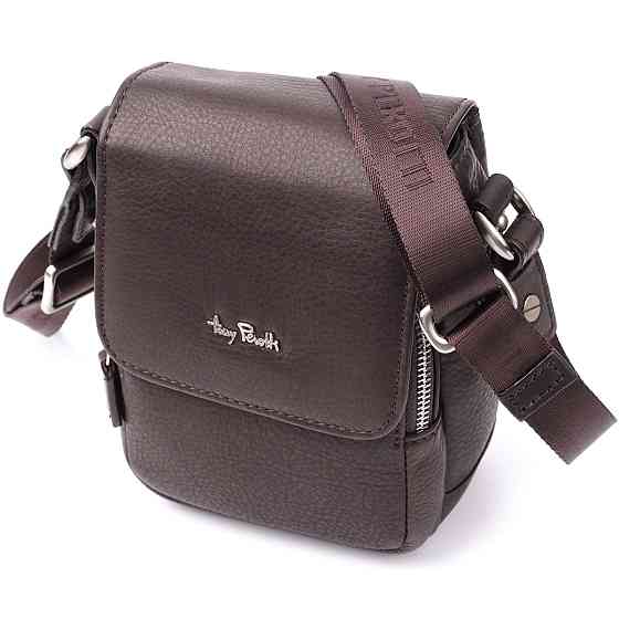 Компактная мужская сумка из мягкой натуральной кожи Tony Perotti 20844_1 (9027-12.5 moro) Коричневый Киев