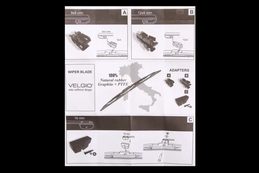 Щетка стеклоочистителя для грузовиков 65 см (26) Velgio Cargo (3 адаптера) Винница - изображение 3