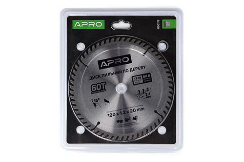 Диск пиляльний для дерева 190х20 (16)х60Т APRO Рівне - фото 1