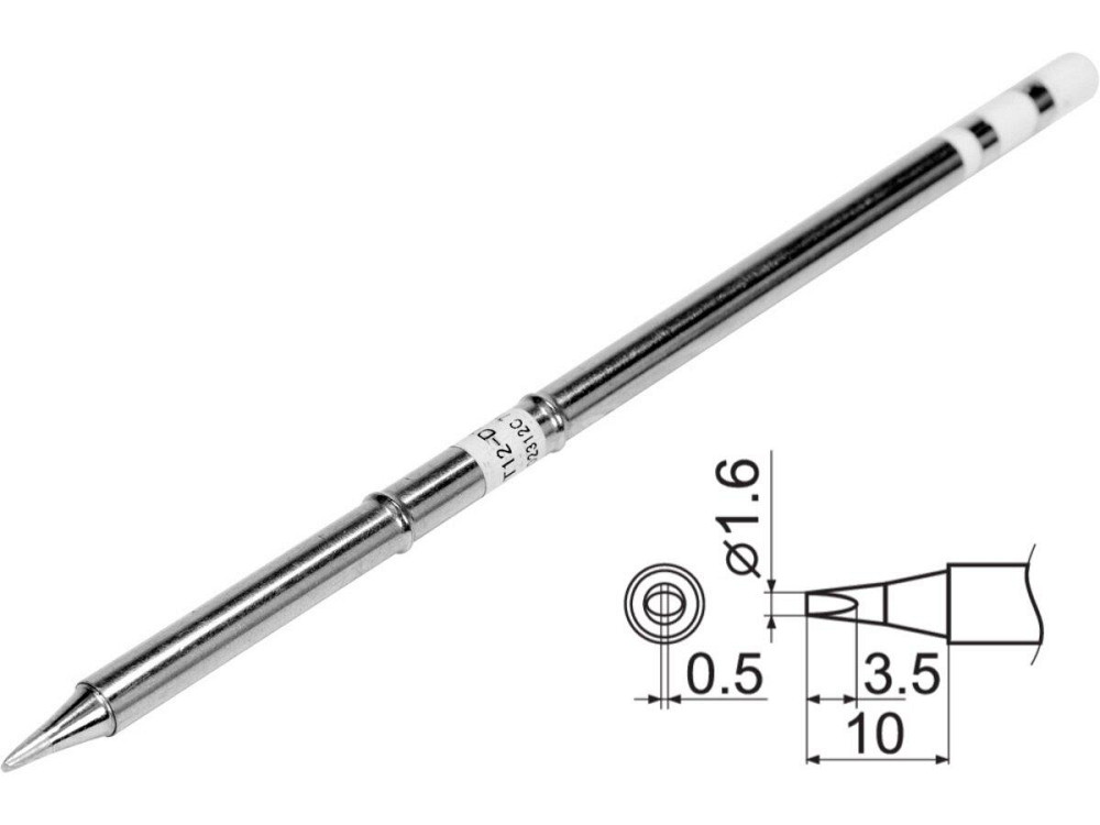 Наконечник для точкової пайки з вклад грілкою YATO заг. l= 149мм, наконеч 3,5х1,6х0,5 мм тип T12-D16 Одеса - фото 1