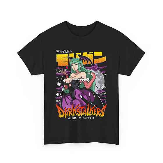 Футболка з аніме принтом Морріган Аенсланд Дарксталкерс Аніме оверсайз (S/M/L) Чорний AnimeJ0187 Дніпро