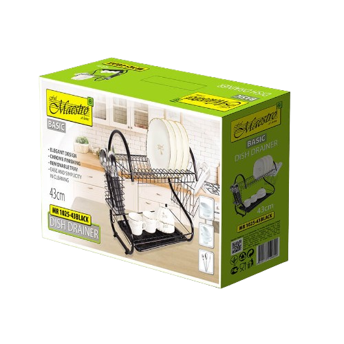 Сушарка для посуду двоярусна довга MR-1025-43-BLACK Basic Maestro Житомир - изображение 3