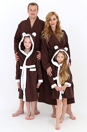 Жіночий халат Ideal Textile банний махровий коричневий (56860451) Чернівці - фото 5