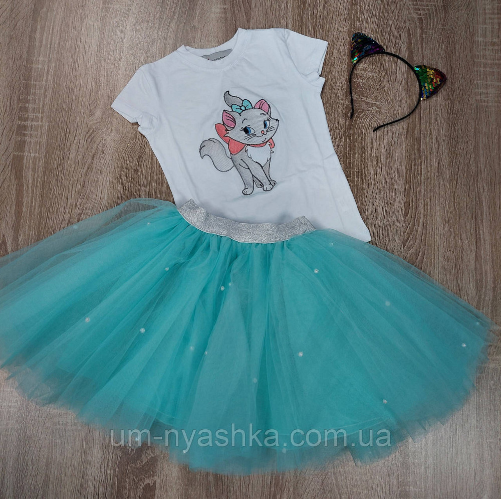 Дитяча біла футболка з кішечкою Кішка Марія Кривий Ріг - фото 3