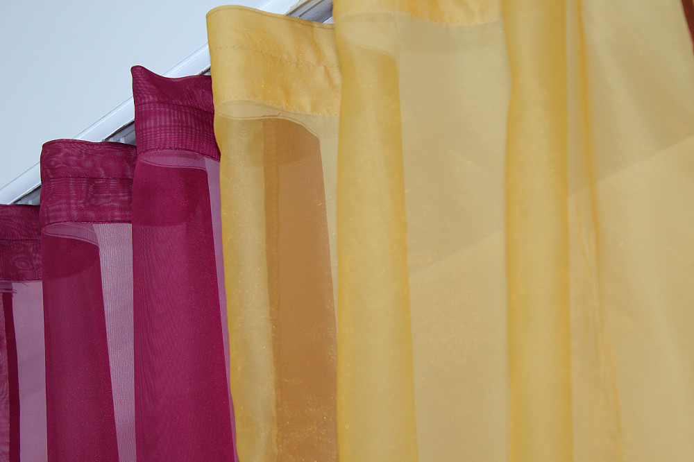 Кухонні штори VR-Textil № 017к комбіновані з підв'язками бордовий із золотистим 280х170 см (59-642) Київ - фото 4