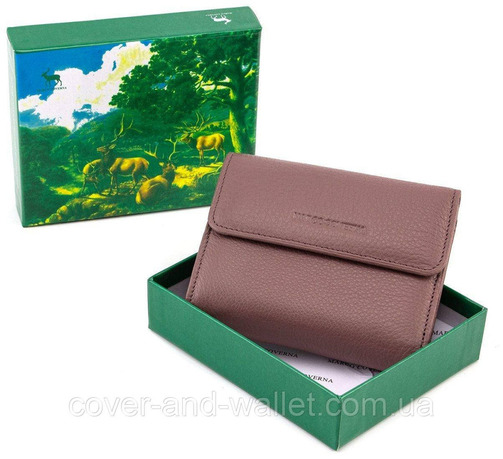 Светло розовый женский кожаный кошелек на магнитах в два сложения Marco Coverna MC 2047 Киев - изображение 7