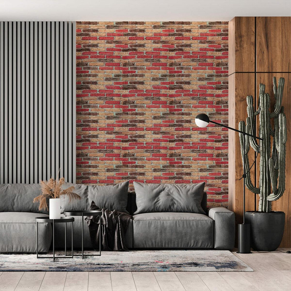 Самоклеюча декоративна 3D панель 700х770х3мм Катиринославська цегла (047-3) SW-00000695 Київ - фото 5