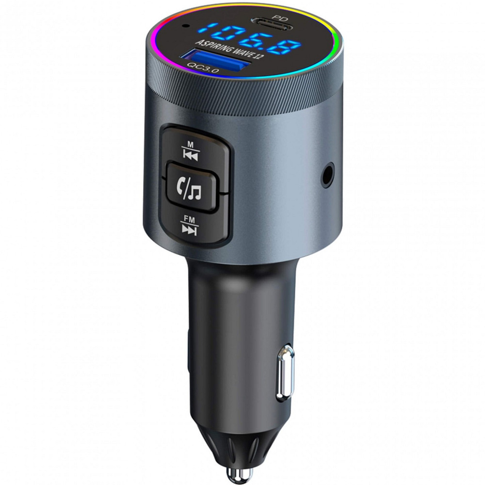 автомобільний FM-трансміттер Aspiring Wave 12 48W PD LED/Bluetooth/microSD/QC3.0,USB-C 30W Вінниця - фото 2