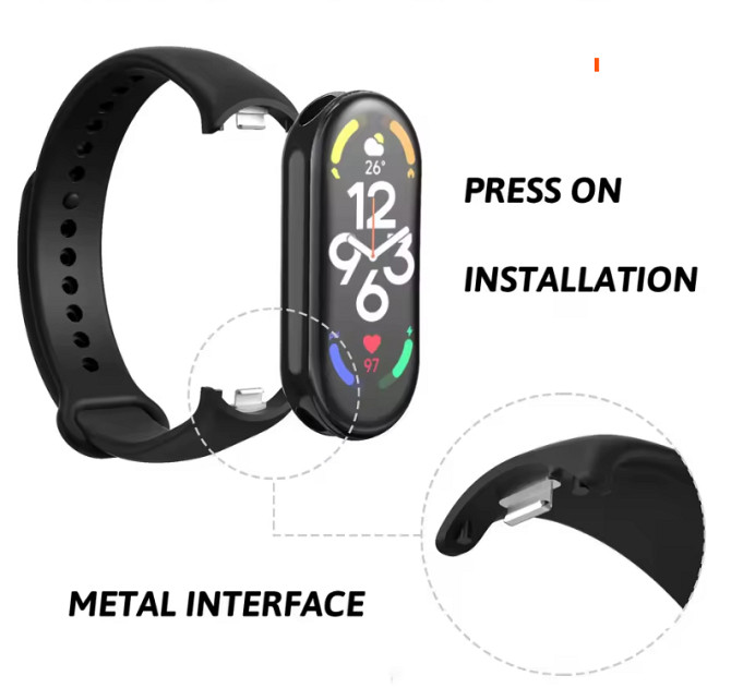 Ремінець для Xiaomi Mi Band 8 та Mi Band 9 силіконовий змінний браслет для фітнес трекера Xiaomi Mi Band (синій) Миколаїв - фото 3