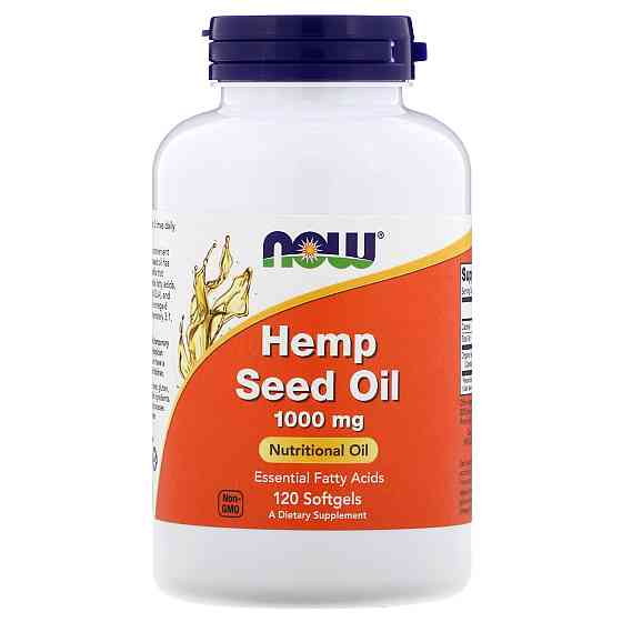 Масло семян конопли, Hemp Seed Oil, Now Foods, 1000 мг, 120 гелевых капсул Луцк