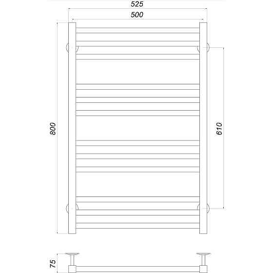 Полотенцесушитель UNIO MS W 800-500-12 BLK Модена вода черный (000022546) Киев