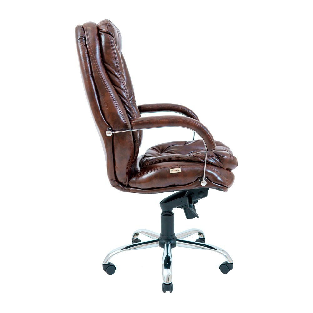Офисное Кресло Руководителя Venice М2 AnyFix Хром Кожа Lux Темно-коричневый Киев - изображение 3
