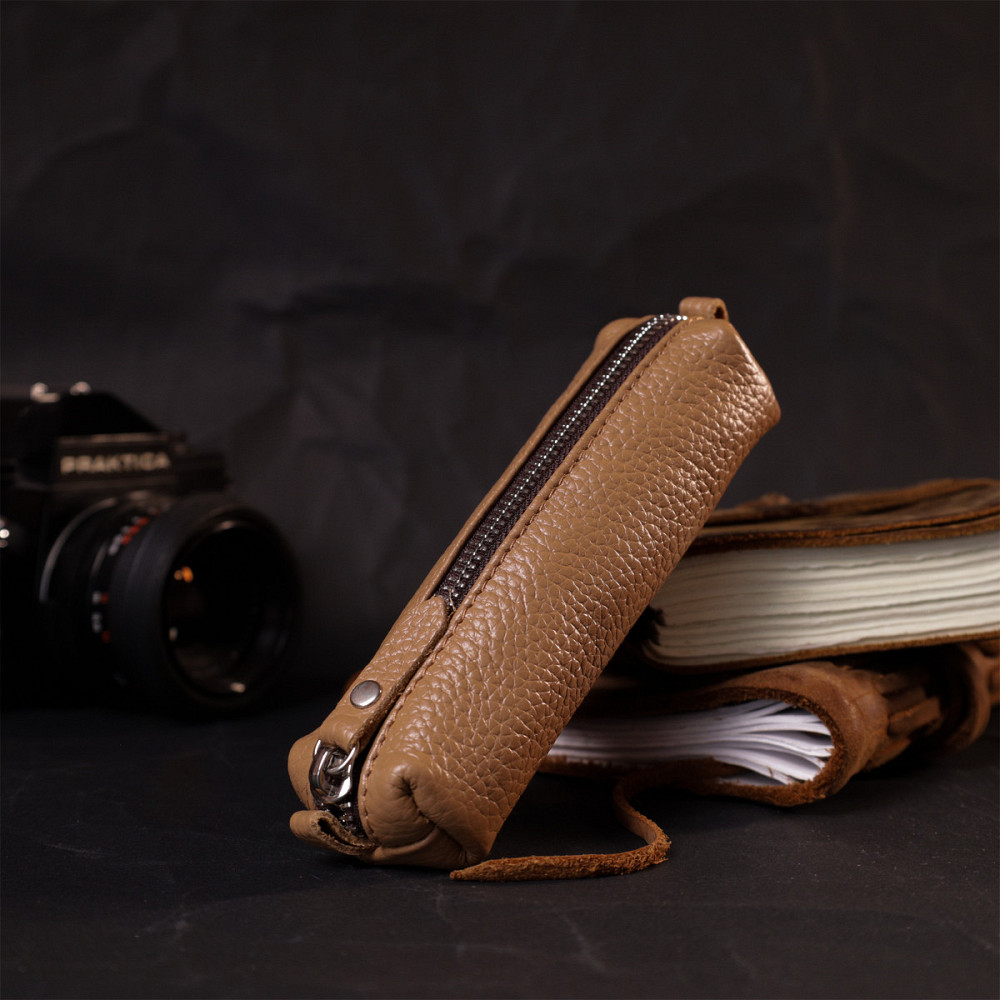 Оригинальная женская кожаная ключница GRANDE PELLE 11639 Бежевый Киев - изображение 5