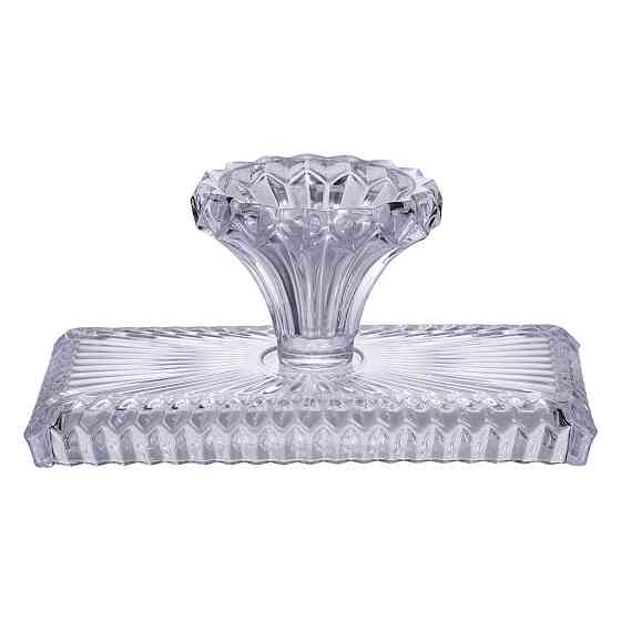 Тортівниця прямокутна на ніжці 28.5×15×13 (см) скляна підставка для торта, капкейків, тістечок HP-19-146L Київ