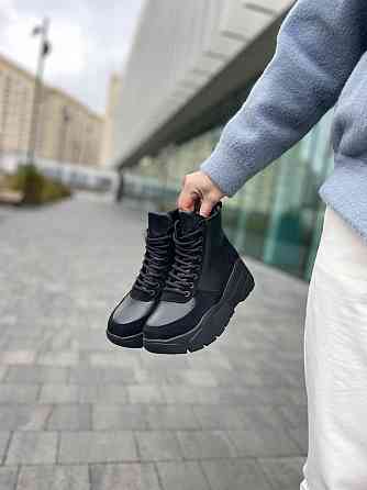 Dino Vittorio Черевики жіночі Dino Vittorio 48-4121-188 чорні (зима, шкіра+замша натуральна) (4 Коломия