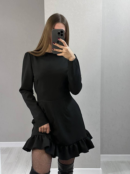 Женская вечерняя романтическая мини-платье из качественной костюмки Одесса - изображение 1