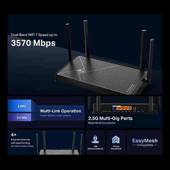 Бездротовий маршрутизатор TP-Link Archer BE230 ( 16925 ) Харків