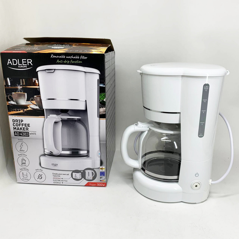 Кавоварка крапельна Adler AD 4383 white 1.5Л 900Вт SO-72 Львов - изображение 10