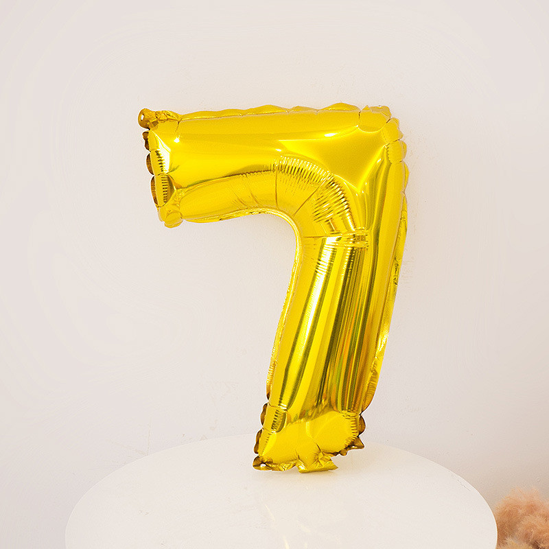 Шарик цифра 7 фольгированная 32 дюйма золотистый Киев - изображение 2