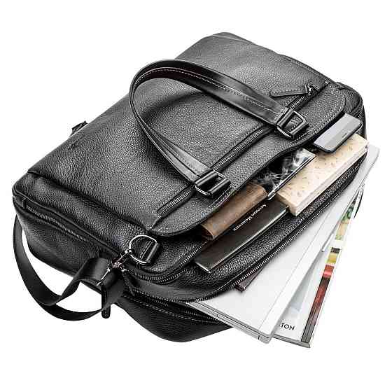 Сумка чоловіча SHVIGEL 11123 шкіряна Чорна Київ