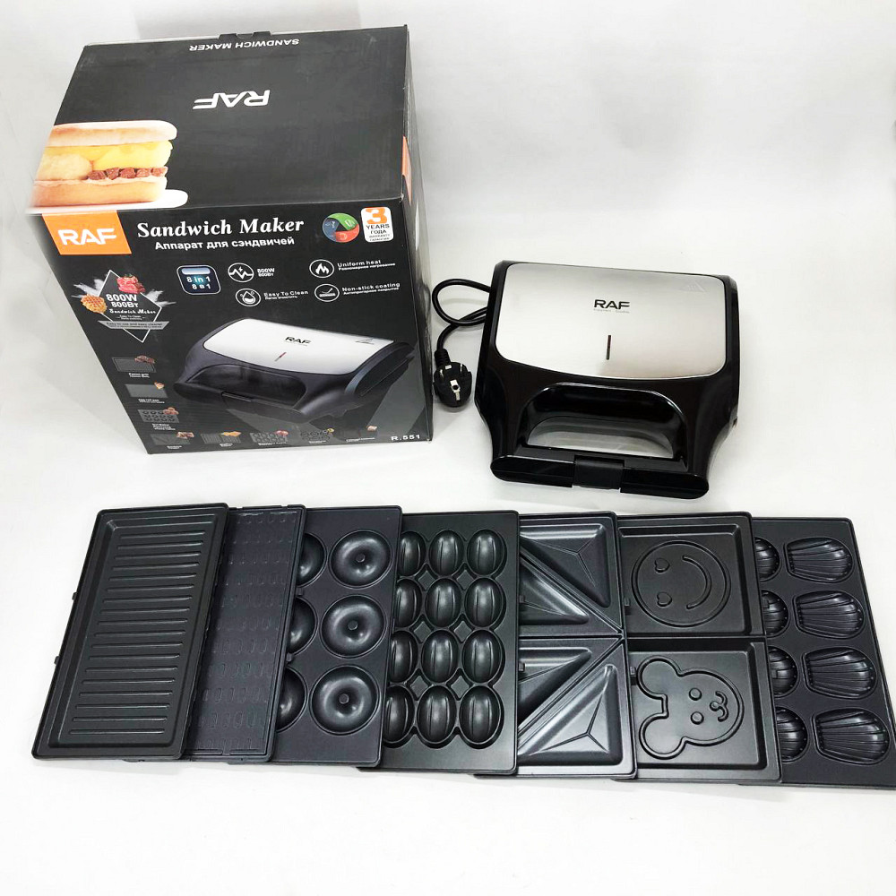 Прижимной гриль с поддоном RAF, Сэндвичница бутербродница со сменными панелями, Сендвичница 4в1 CM-35 Львов - изображение 17