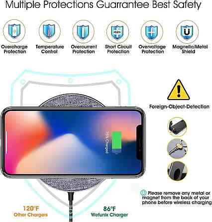 Зарядний пристрій бездротовий Qi 10Вт QC3.0 5-9В 1.2А W02 тканинний з LED-індикатором Київ