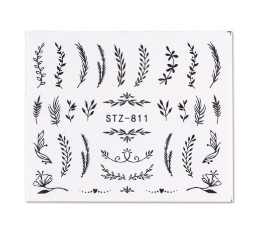 Красивые наклейки для ногтей черные - размер наклейки 6*5см, инструкция по применению есть в описании Киев - изображение 1