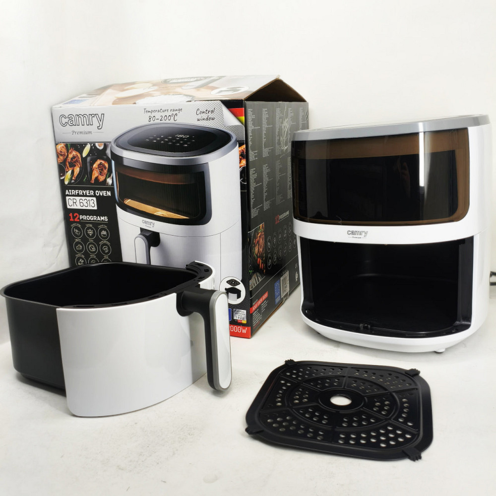 Аерофритюрниця для смаження без додавання олії Camry CR 6313 1500W 5Л, Фритюрниця гаряче повітря WE-39 Львів - фото 16