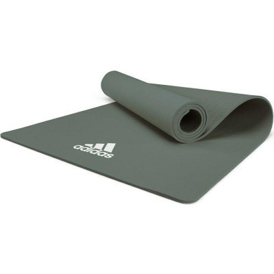 Килимок для йоги Adidas Yoga Mat Уні 176 х 61 х 0,8 см Темно-зелений (ADYG-10100RG) Вінниця - фото 1