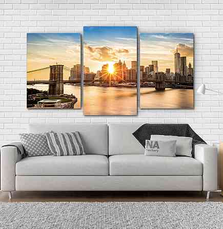 Модульна картина Місто Світанок (53х100см) Art-186_3 Київ