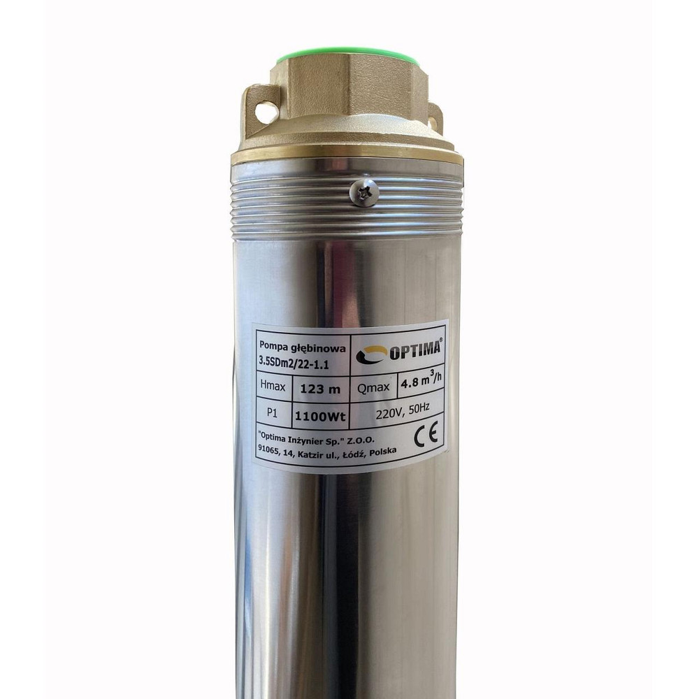 Насос свердловинний з підв, стійк, до піску OPTIMA 3,5SDm2/22 1,1 кВт 123м + пульт +кабель 15м NEW (000014130) Київ - фото 7