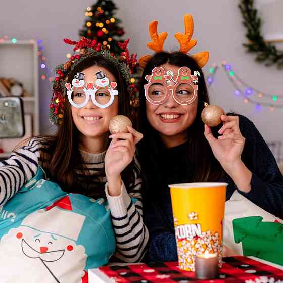 Новорічна фотобутафорія Окуляри 9 штук різнобарвний Київ