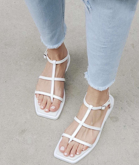 Zemira Босоніжки жіночі білі ZEMIRA 05200 літні, натуральна шкіра / Шкіряні босоніжки на низько Коломия - фото 1