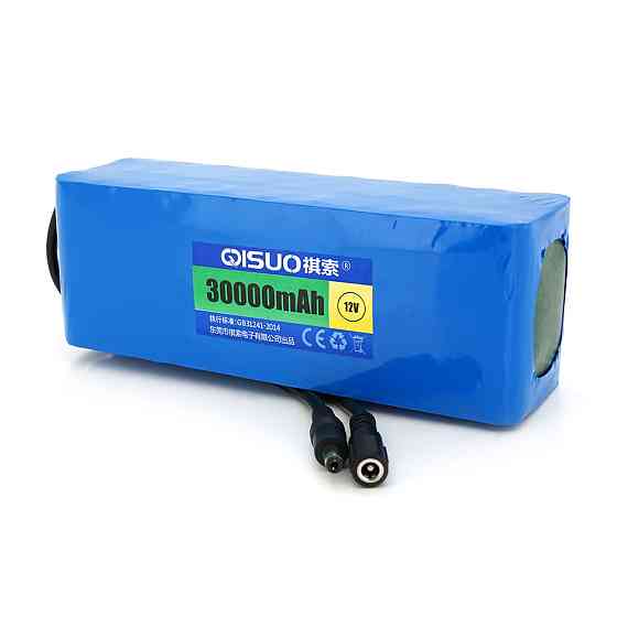 Акумуляторна батарея літієва QiSuo 12V 30A з елементами Li-ion 18650, DC5.5x2.1, (187x57x68mm) Київ