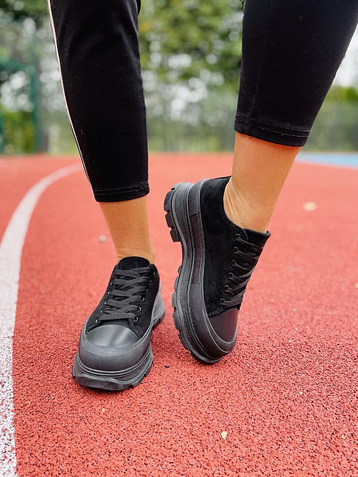 No brend Кеди жіночі M123-1 чорні (весна-осінь, еко-замша) (4749) Коломия - фото 10