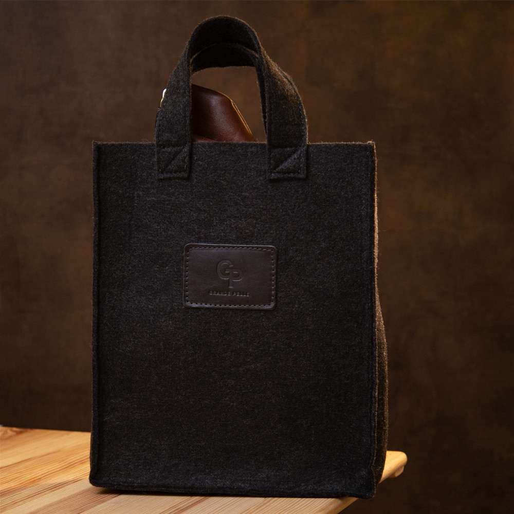 Стильная кожаная мужская сумка через плечо GRANDE PELLE 11358 Коричневый Киев - изображение 10