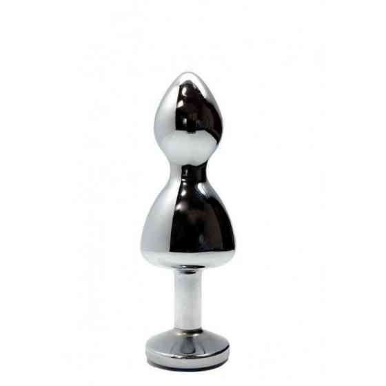 Металлическая анальна пробка Wooomy Lollypop Double Ball Metal Plug S, диаметр 2,8 см, длина 8,5 см Sex Aura Киев