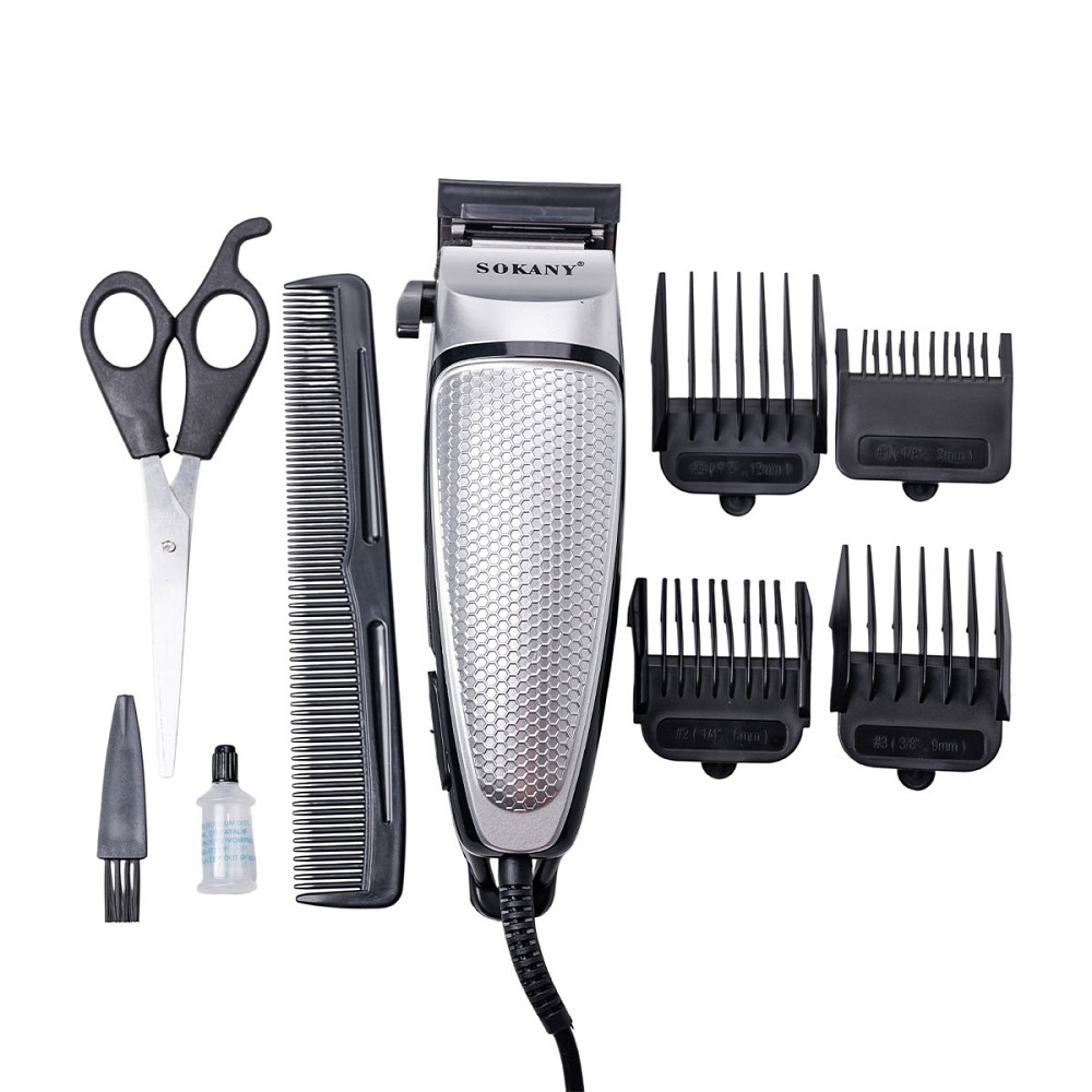 Sokany Машинка для стрижки волосся Sokany SK-4643 електрична універсальна 4 насадки Срібляста Коломыя - изображение 6
