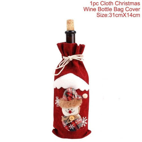Чохол на бутилку новорічний Сніговик 31 на 14 см різнобарвний Київ - фото 2