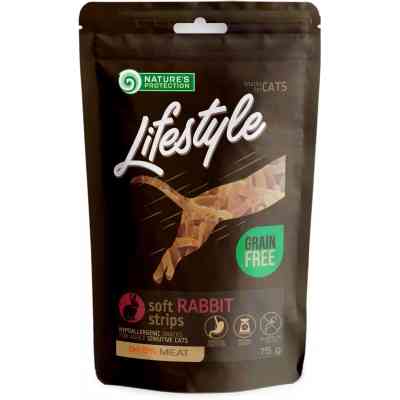 Ласощі для котів Nature&apos;s Protection Lifestyle Snack For Cats Soft Rabbit Strips 75 г (SNK46153) Вінниця