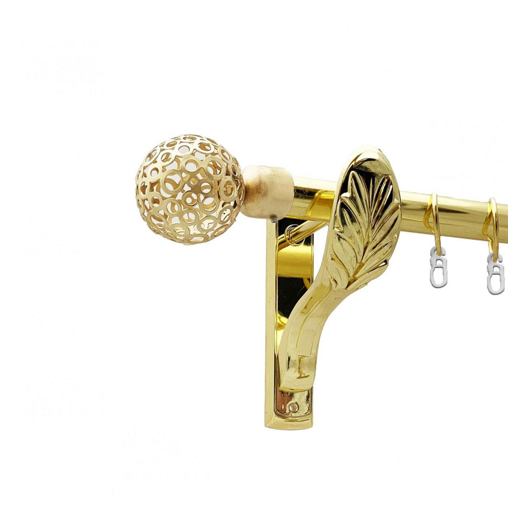 Карниз Orvit Савона металевий однорядний ретро гладка труба кільце металеве Золото 25 мм 200 см (00-00021708) Львів - фото 1